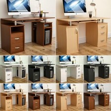 Otley Computer Desk 2 3 Drawer Laptop PC Table Keyboard Home Office Workstation