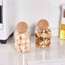 Eden & Willow Clear Glass Kitchen Storage Jar with Cork Spherical Ball
