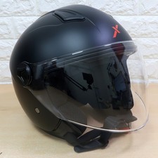 Dexter Stratos Open Face Motorbike Motorcycle Helmet - Black - XL : 61 - 62