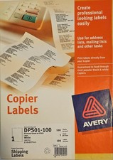 Avery DPS01 LABELS A4 210mm x 297mm Copier Labels x 100 pcs (100 x A4 labels)