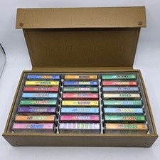 Vintage Set Of 24 Story Teller Audio Book Cassettes Marshall Cavendish In Case