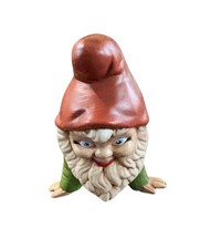 Vintage 70s Garden Gnome Hand Painted Alberta Molds Ceramic Figurine 7”
