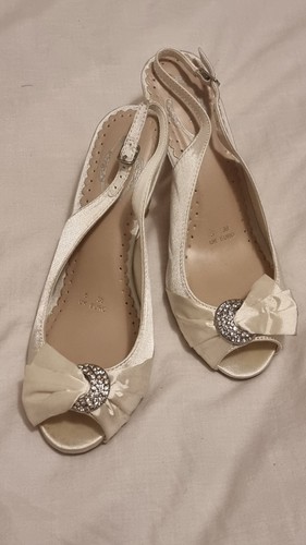 Debut ivory satin slingback - -,