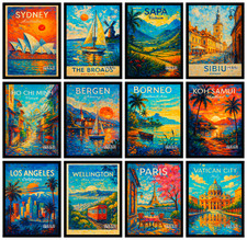 Famous Landmarks Travel Poster