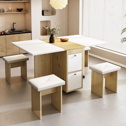 Wooden foldable dining table - wooden,