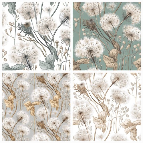 100 cotton fabric dandelions - 100%,