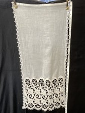Vintage Cream French Voile and Lace Small Curtain.