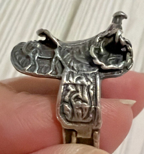 Sterling silver saddle - silver, ring