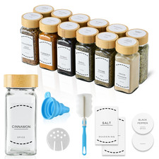 12/24 Glass Spice Jars Set