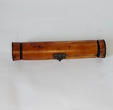 Chinese Bamboo Califraphy Pen In Bamboo Pen Holder Old Vintage Antique Handmade