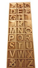 Wooden Alphabet Letters - 151 Pcs- Box 29cm•11,5cm - Letter   3cm•2,5cm