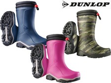 Kids Fleece Lined Wellies Dunlop Childrens Thermal Waterproof Wellington Boots