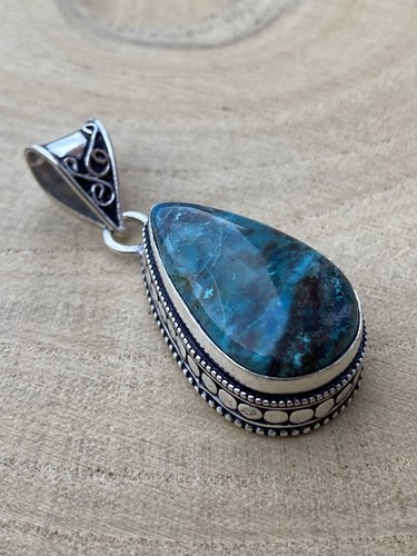Azurite teardrop pendant - azurite,