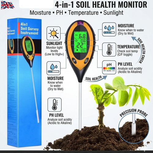 Soil tester kit in 1 - tester, 4-in-1