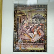 Framed Indian Miniature Mughal