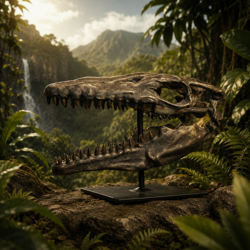 Mosasaurus dinosaur skull 3d - skull,