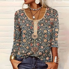 Plus Size Women Floral Boho