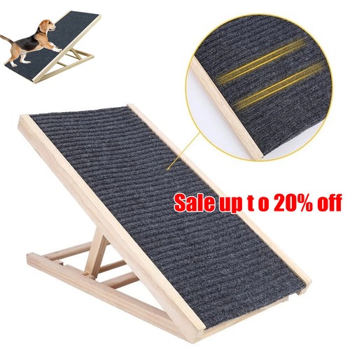 Adjustable dog ramp wooden pet - wooden,