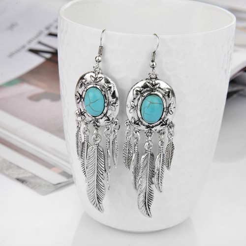 Natural turquoise earrings - natural,
