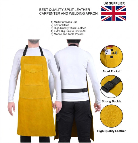 Leather welding apron safety - leather,