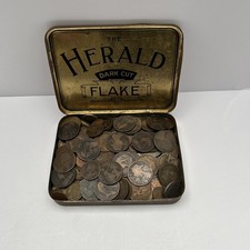 Tin Of Old British Coins Victoria Edward George Huge Job Lot 2kg+ Collection