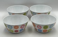 Picnic Bowls 4 x Melamine Wares Camping Caravaning Colourful Vgc
