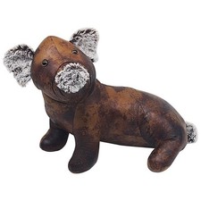 PIG DOORSTOP IN BROWN FAUX
