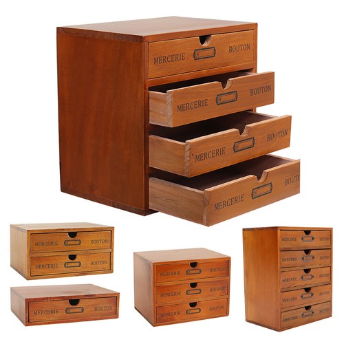 Vintage wooden drawers storage - wooden,