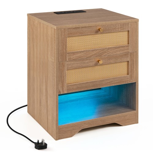 Rattan bedside table with - rattan,