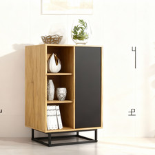 100cm Oak Cabinet with Black