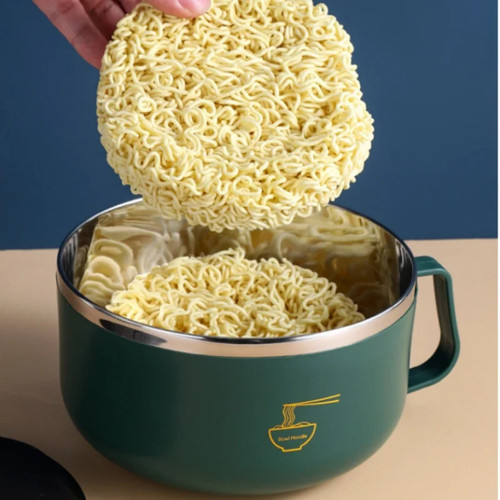 Instant noodle bowl with - with, lid