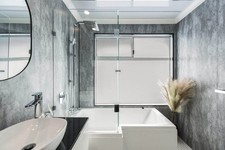 Grey Metallic Shower Wall