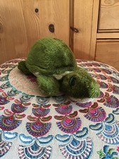 Vintage 1980 Russ Berrie & Co Green Turtle Tortoise Soft Plush Toy 8" Korea