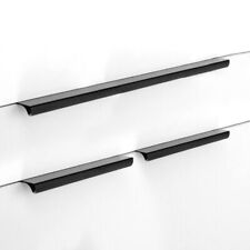 Black Kitchen Cabinet Door Handles Cupboard Drawer Concealed Finger Edge Pull