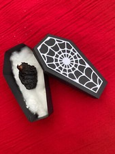 card coffin box real crow heart taxidermy witchcraft altar spells die cut