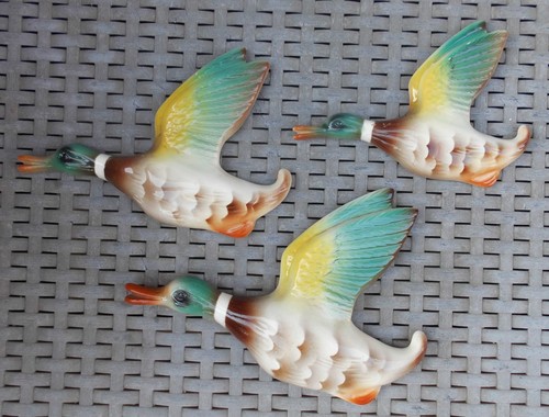 Vintage flying mallard ducks - vintage,
