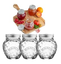 6 Kilner Strawberry Fruit Jam Jars Glass Screw Top Preserve Jars 400ml 0.4L