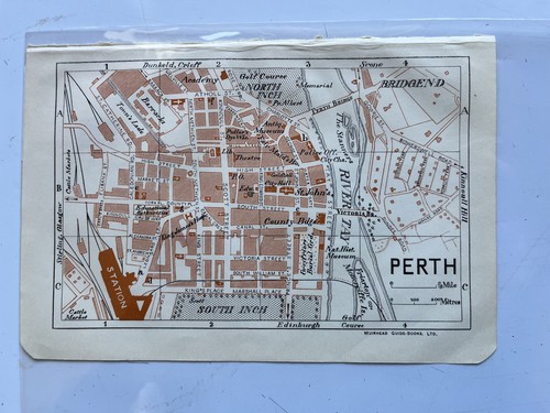 Vintage map perth - map, scotland