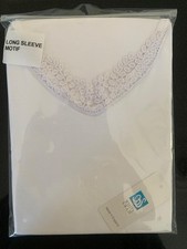 New Ladies 2 Pack 100% Cotton Lace Neckline Long Sleeve Vest Quality Underwear