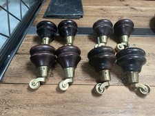 Pair Of Wood And Brass Chair Legs