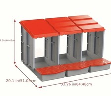 3 Tier Chicken Coop Nesting Boxes Red and Grey Outdoor Use