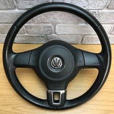 Genuine VW Black Leather Steering Wheel With SRS. Fits Transporter T5, T5.1.  5B