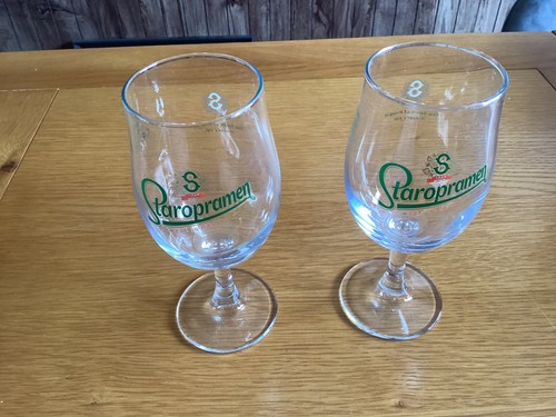 Staropramen half pint glasses - staropramen,