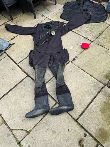 Black scuba drysuit with - black,