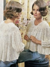 Vtg 60s Crochet Sirdar 2473 3 Ply Baby Wool pattern Lady’s Bed Jacket 34-40”