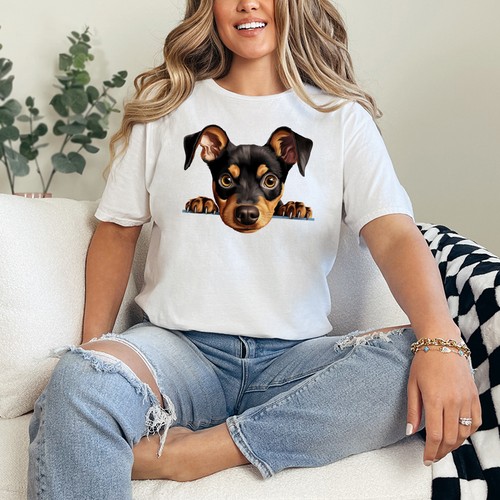 Peeking puppy dog art - peeking,