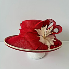 Jacques Vert Hat Red Cream