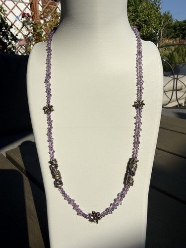 Vintage amethyst rondelle bead - amethyst,