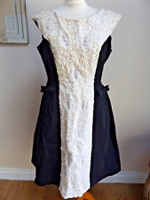 VINTAGE 1960'S BLACK AND WHITE DRESS SIZE 16