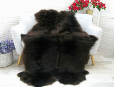 DARK BROWN QUAD SHEEPSKIN RUG
